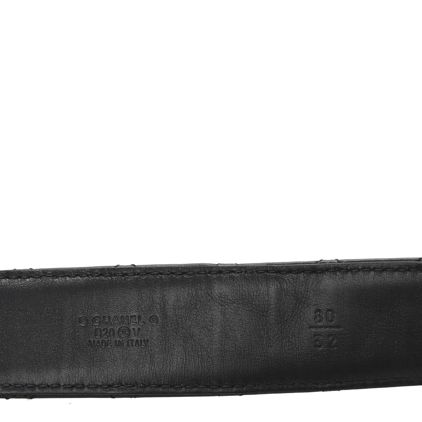 Chanel Calfskin Quilted CC Chain Belt 80 32 Black