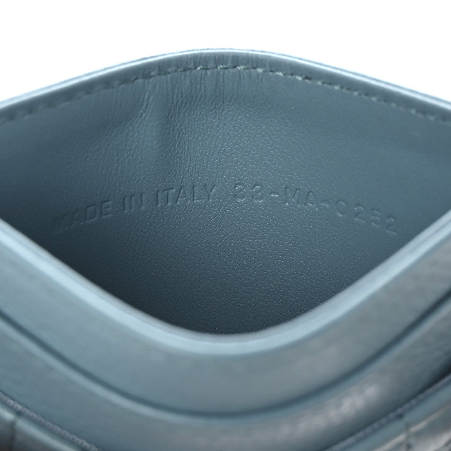 Christian Dior Supple Calfskin Cannage Caro Five-Slot Card Holder Turquoise
