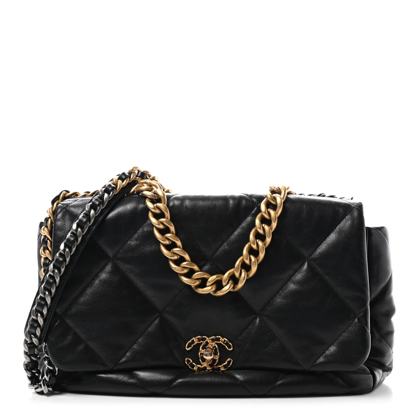 Chanel Lambskin Quilted Maxi 19 Flap Black