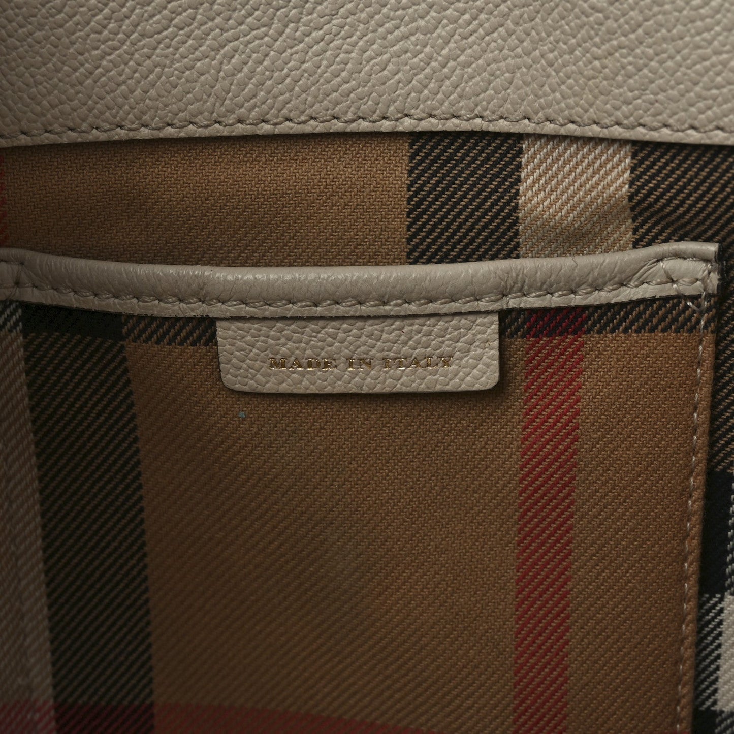 Burberry Soft Grain Calfskin Medium Buckle Tote Limestone