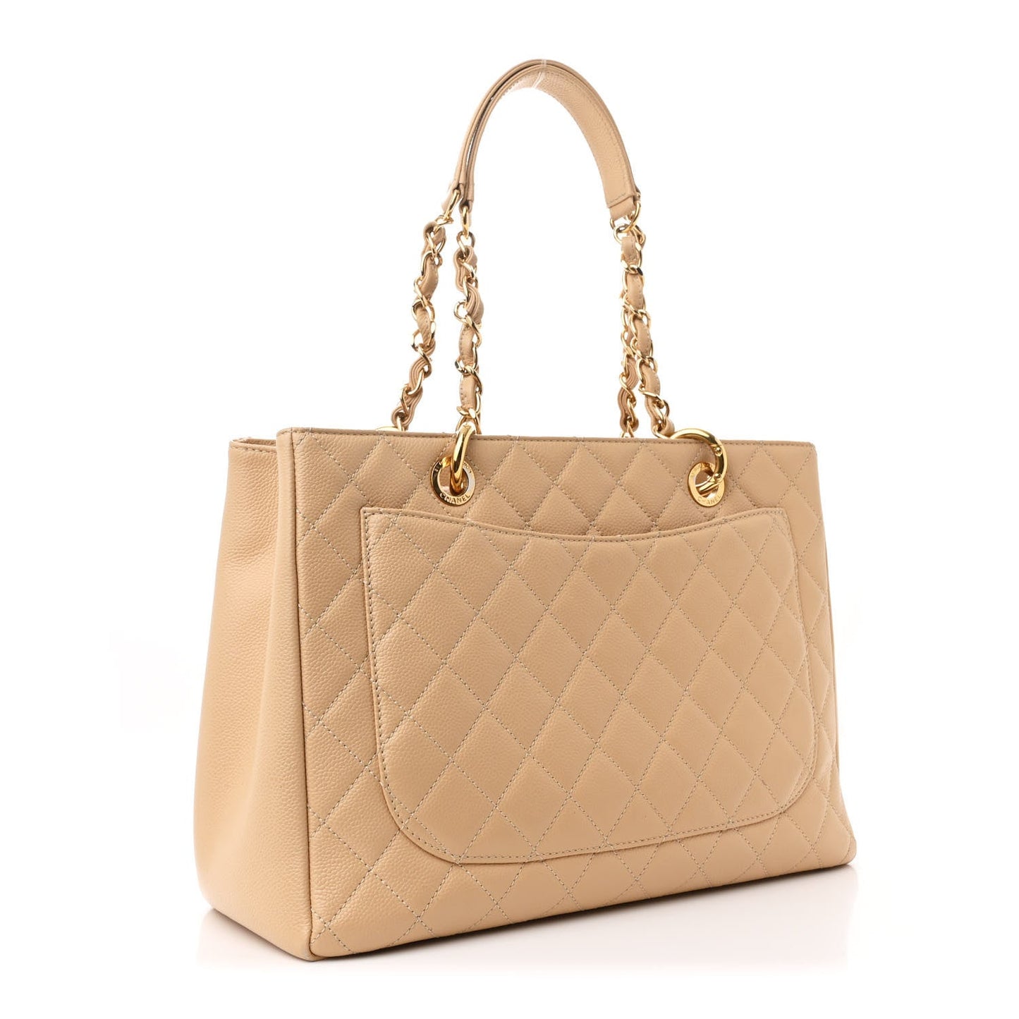 Chanel Caviar Quilted Grand Shopping Tote GST Beige Clair