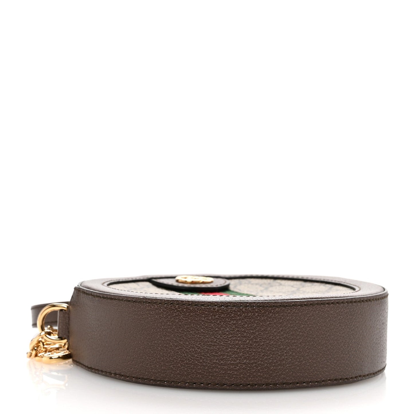 Gucci GG Supreme Monogram Web Mini Ophidia Round Shoulder Bag Brown