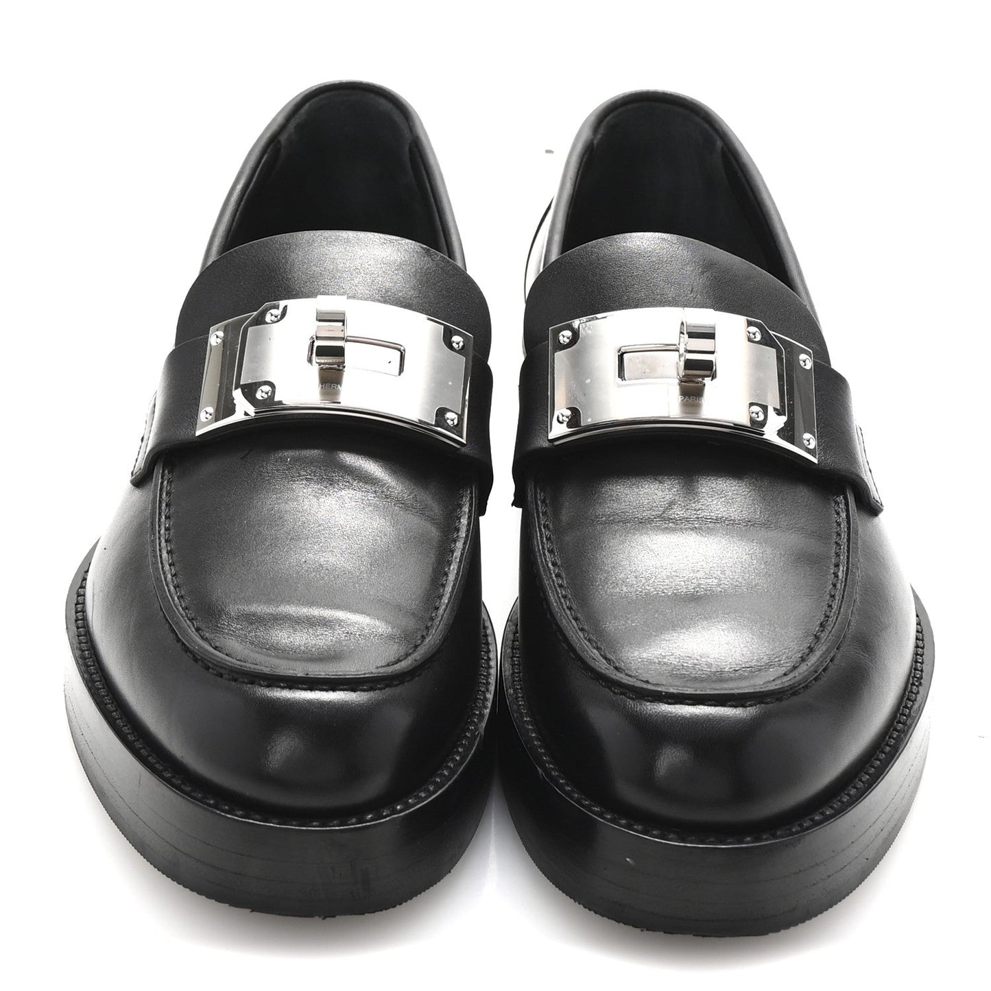 Hermes Calfskin Womens Hot Loafer 38 Black