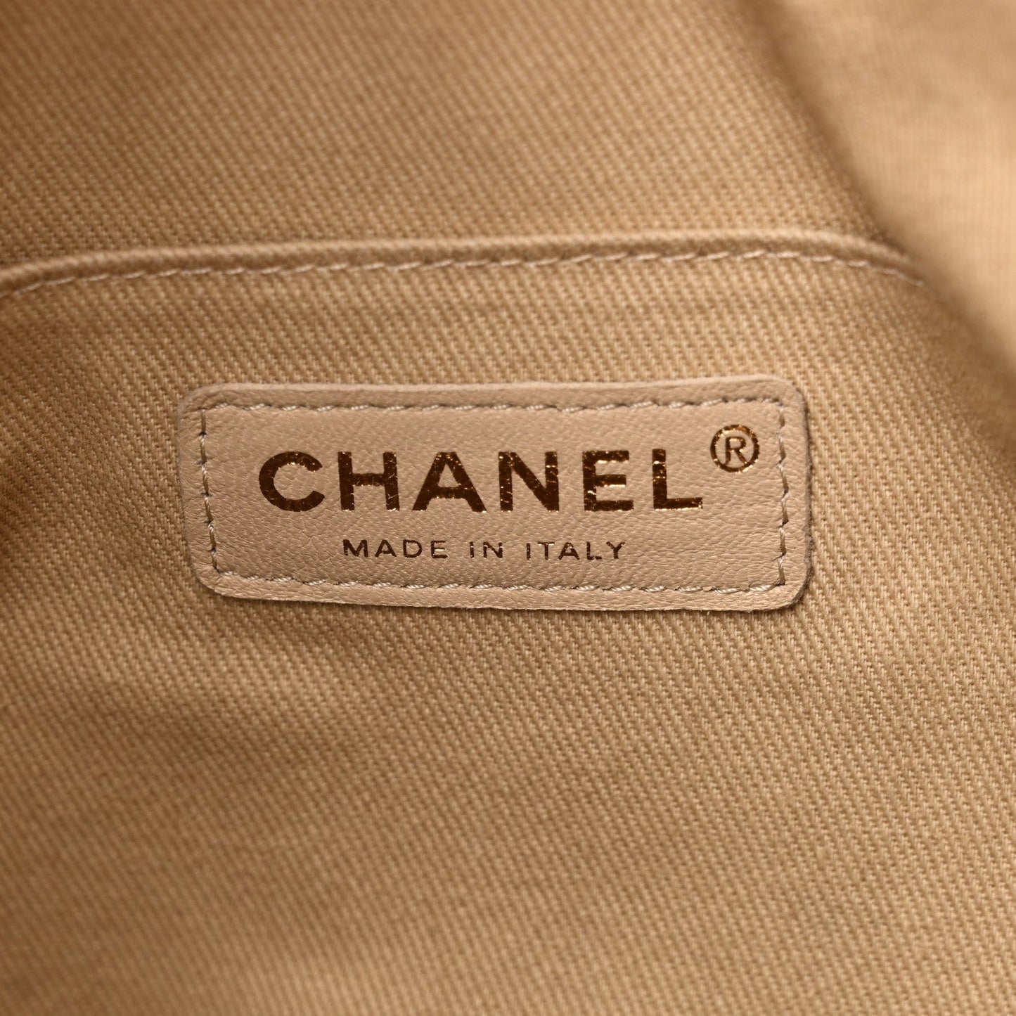 Chanel Caviar Stitched Shopping Tote Beige