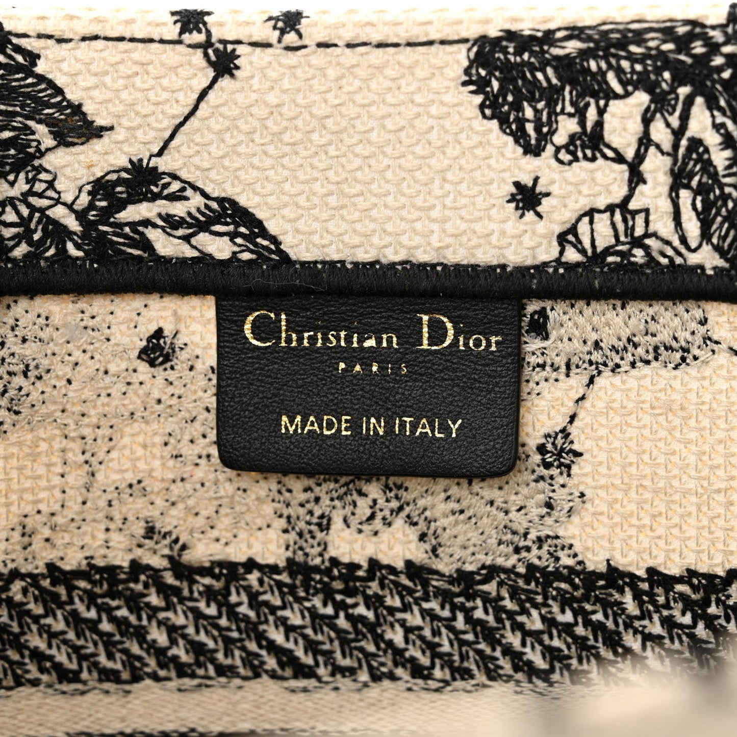 Christian Dior Canvas Embroidered Small Zodiac Toile De Jouy Book Tote Latte