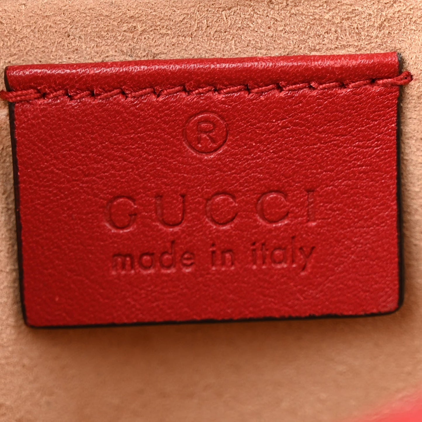 Gucci Calfskin Matelasse Super Mini GG Marmont Shoulder Bag Hibiscus Red