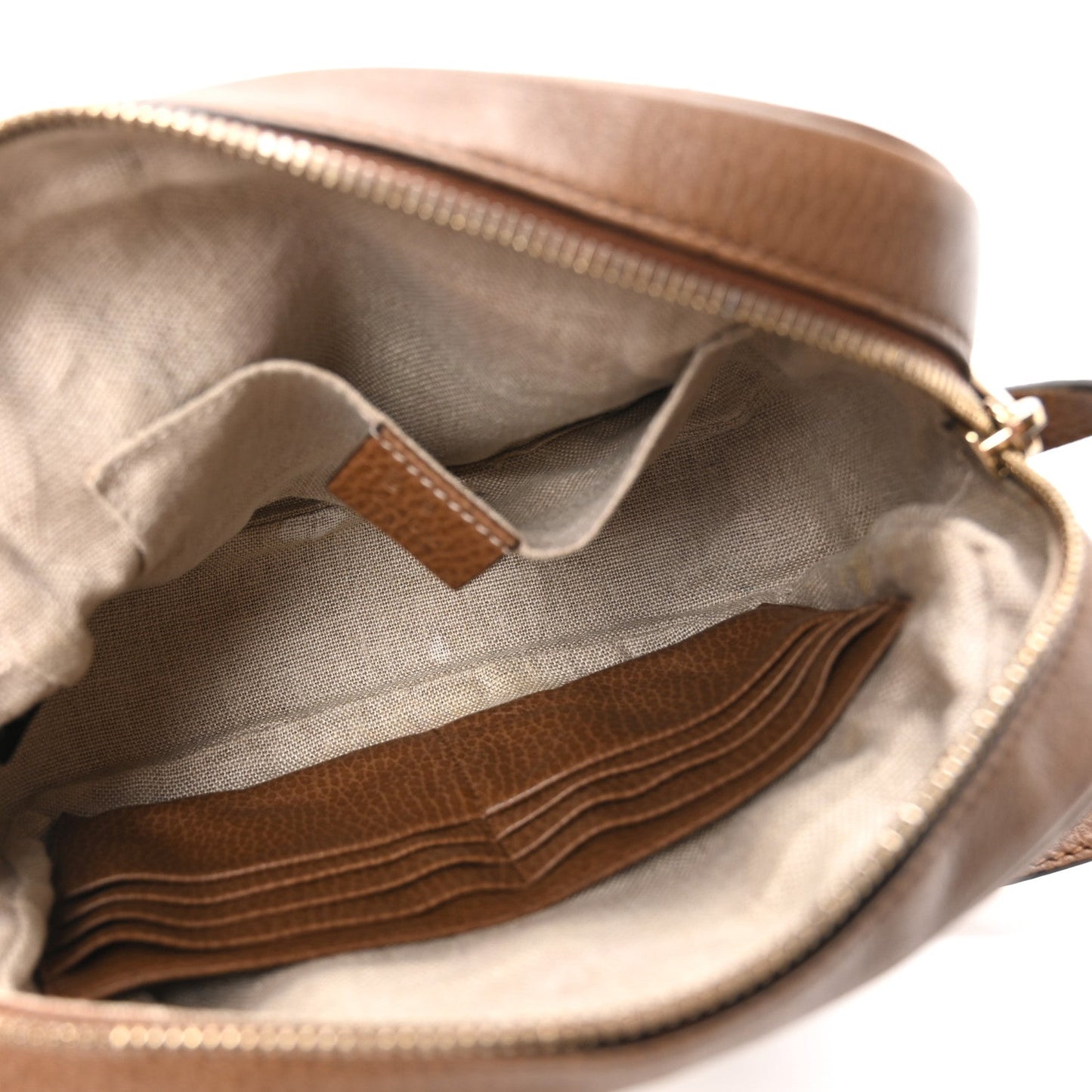 Gucci Monogram Mini Bree Messenger Bag Beige Tabacco