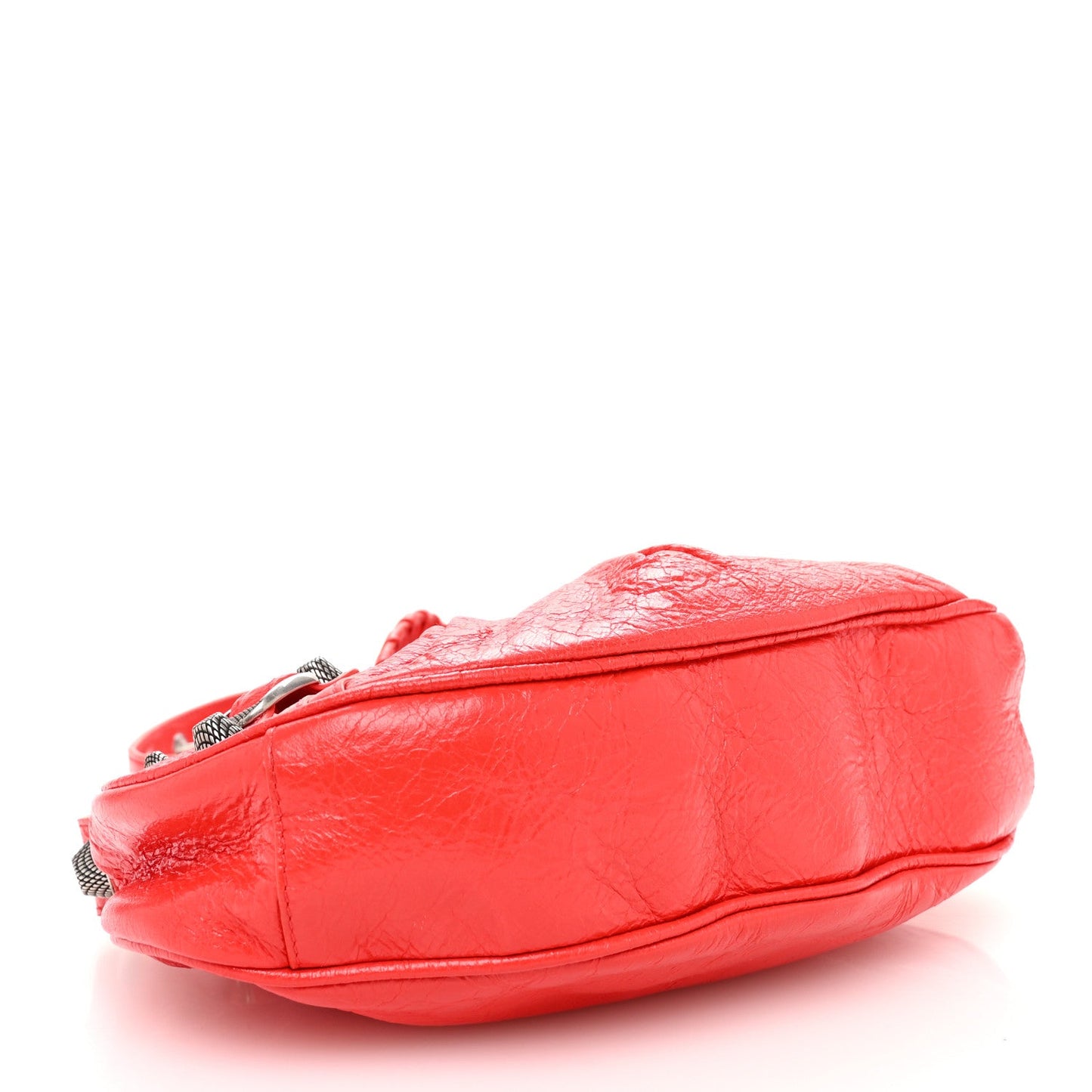 Balenciaga Agneau Arena Le Cagole Shoulder Bag XS Tomato Red
