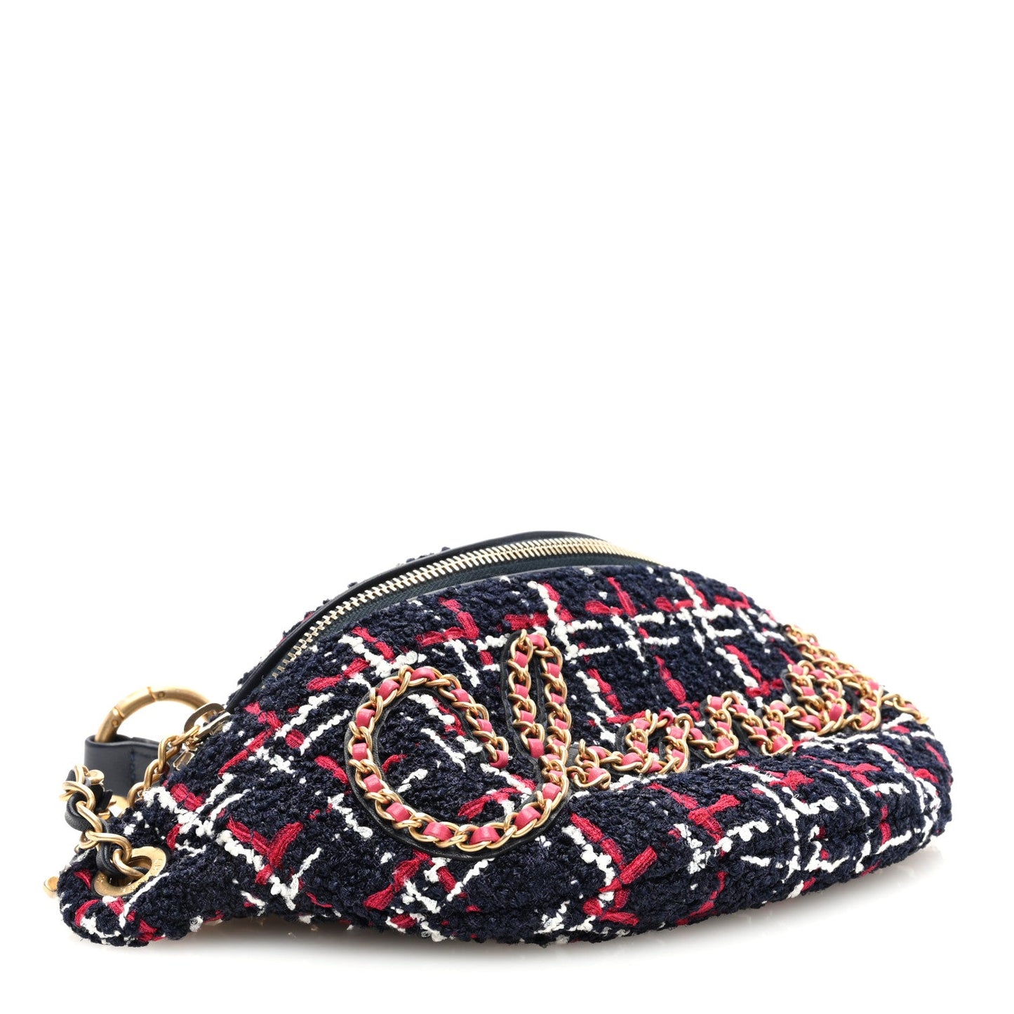 Chanel Tweed Quilted Chain 20s Signe Waist Bag Multicolor