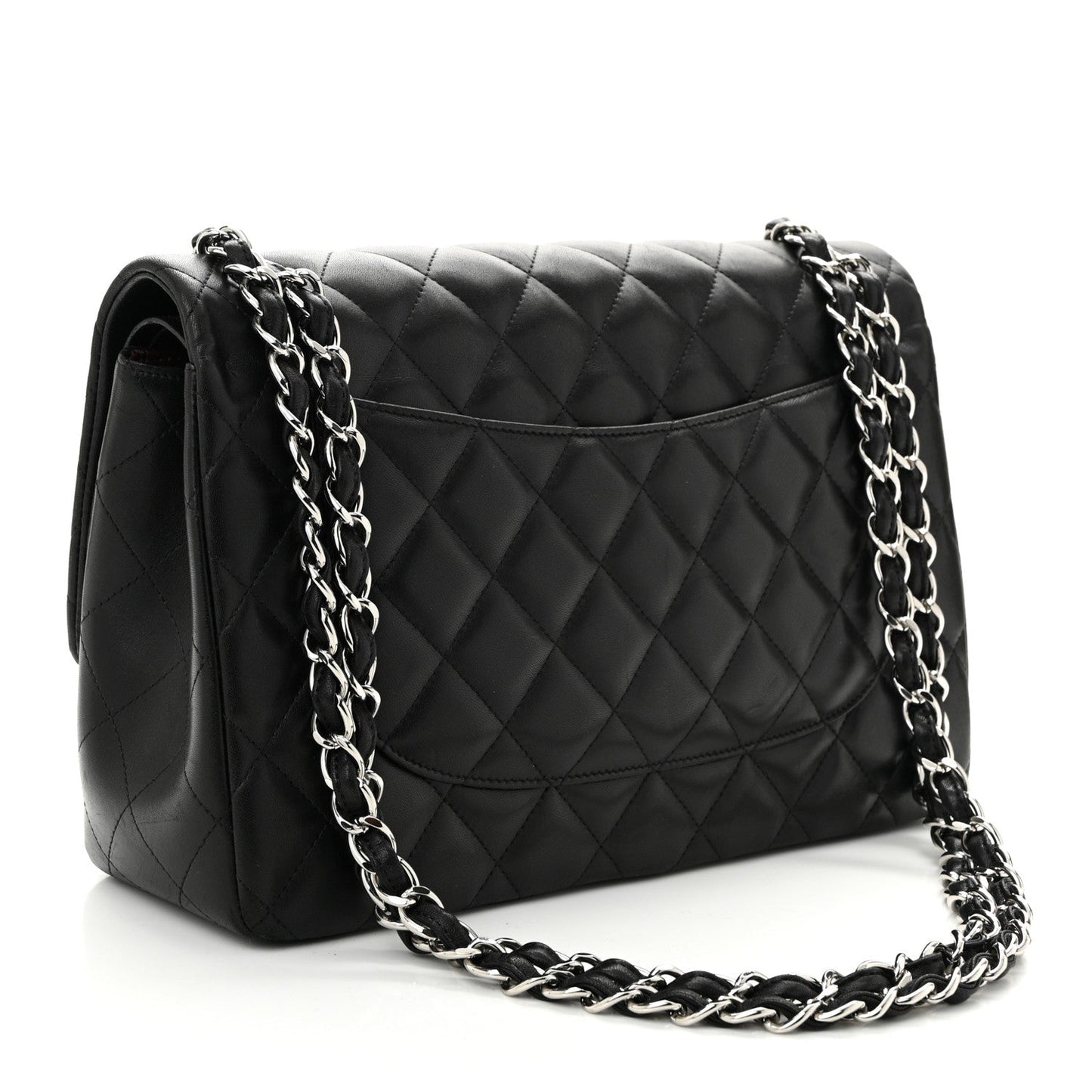 Chanel Lambskin Quilted Jumbo Double Flap Black