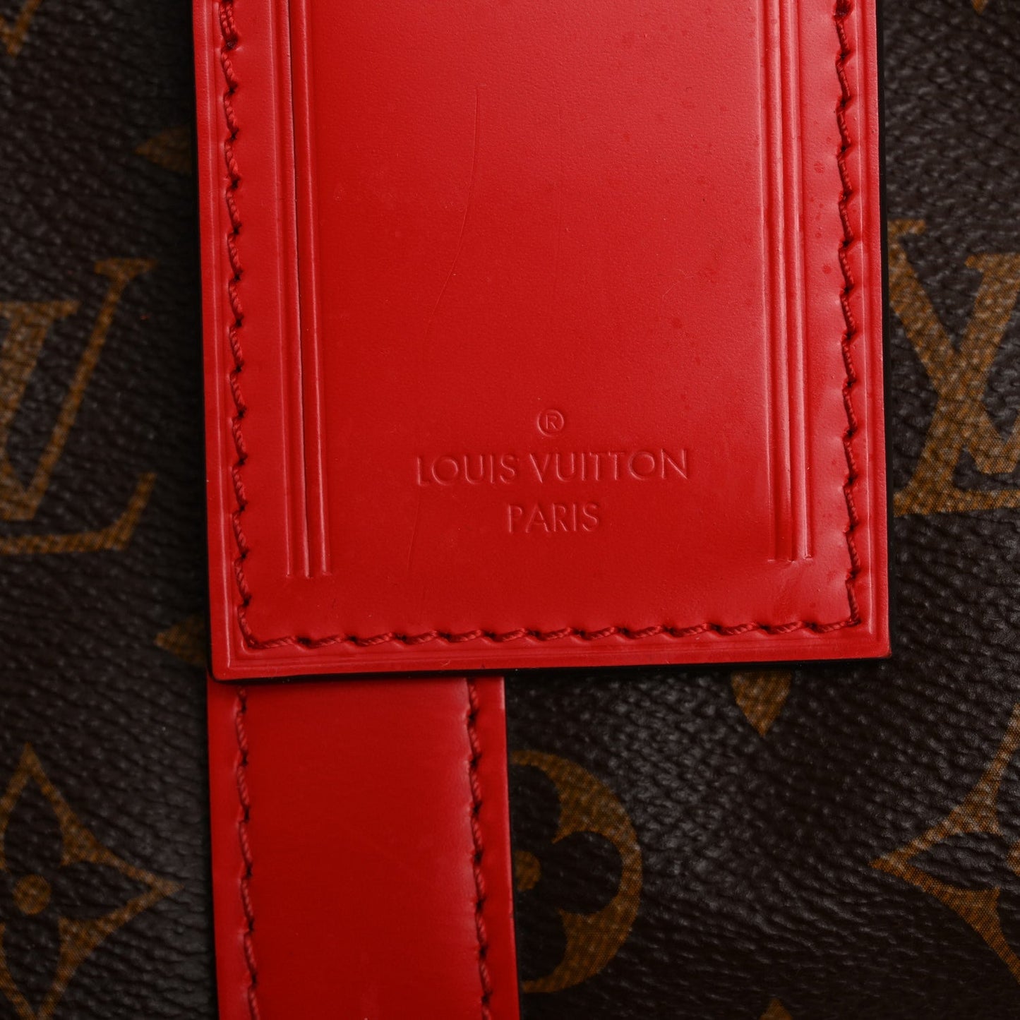 Louis Vuitton Calfskin Monogram Keepall Bandouliere 50 Coquelicot
