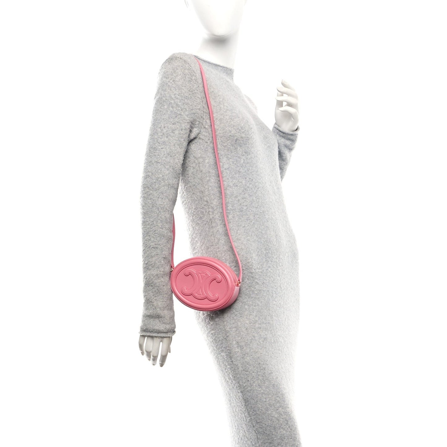 Celine Smooth Calfskin Cuir Triomphe Oval Purse Crossbody Lipstick