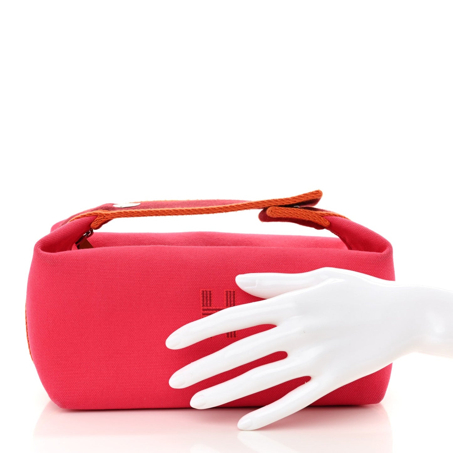 Hermes Canvas Small Bride-A-Brac Pouch Hibiscus