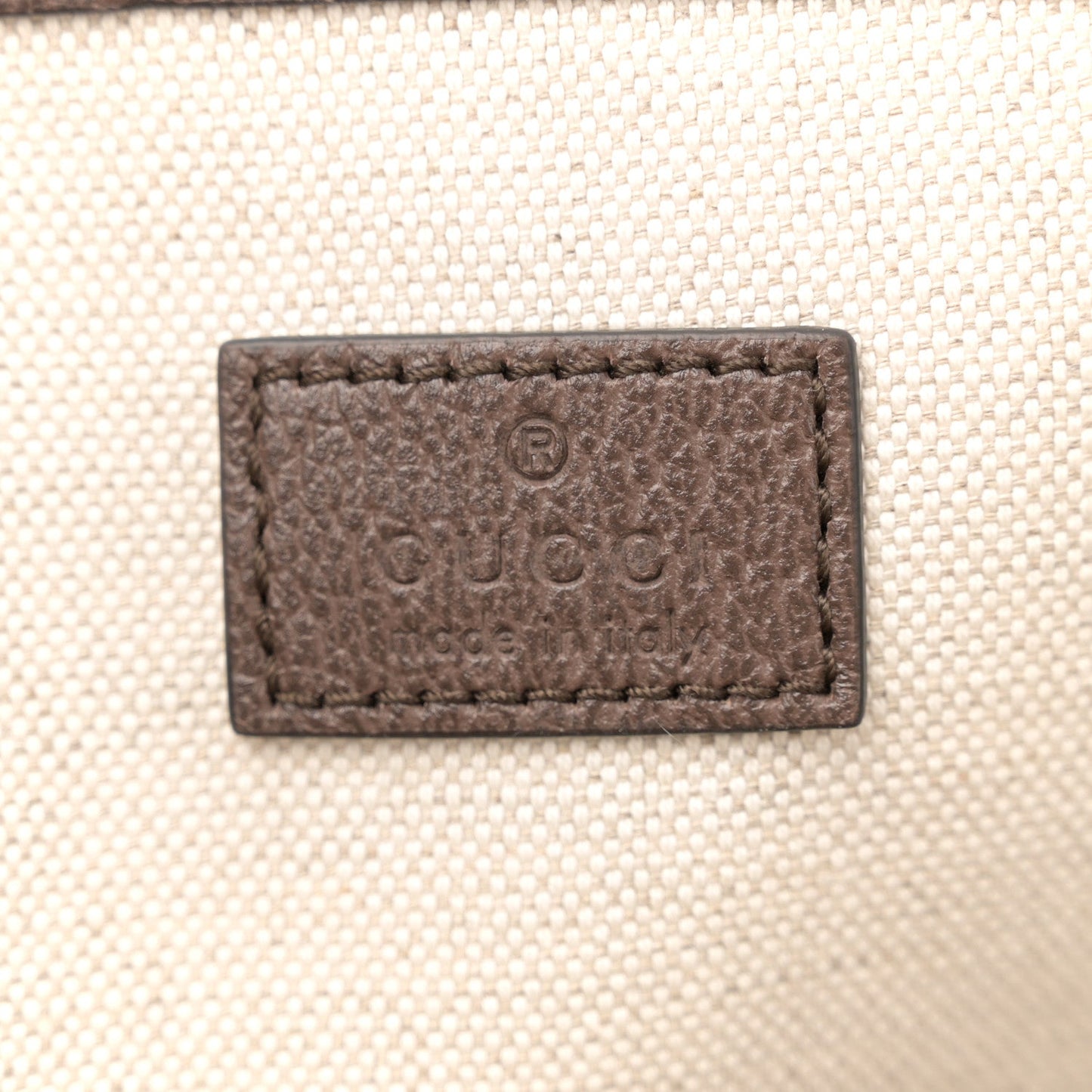 Gucci GG Supreme Monogram Textured Calfskin Medium Ophidia Shoulder Tote Bag Beige Ebony New Acero
