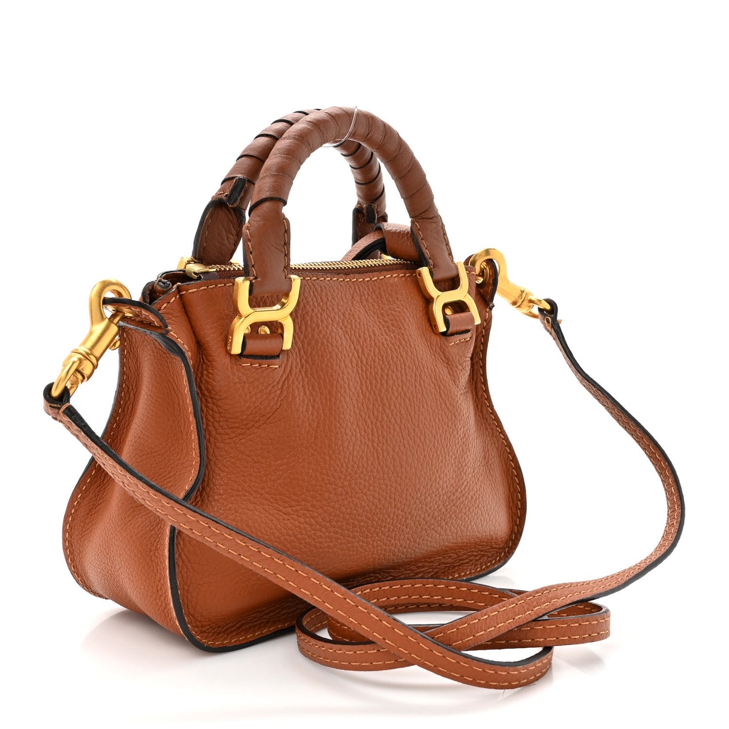 Chloe Calfskin Mini Marcie Satchel Tan