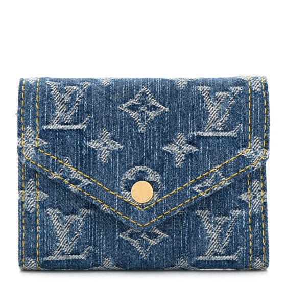 Louis Vuitton Denim Monogram Victorine Wallet Blue