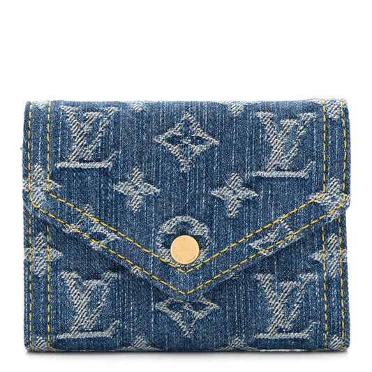 Louis Vuitton Denim Monogram Victorine Wallet Blue