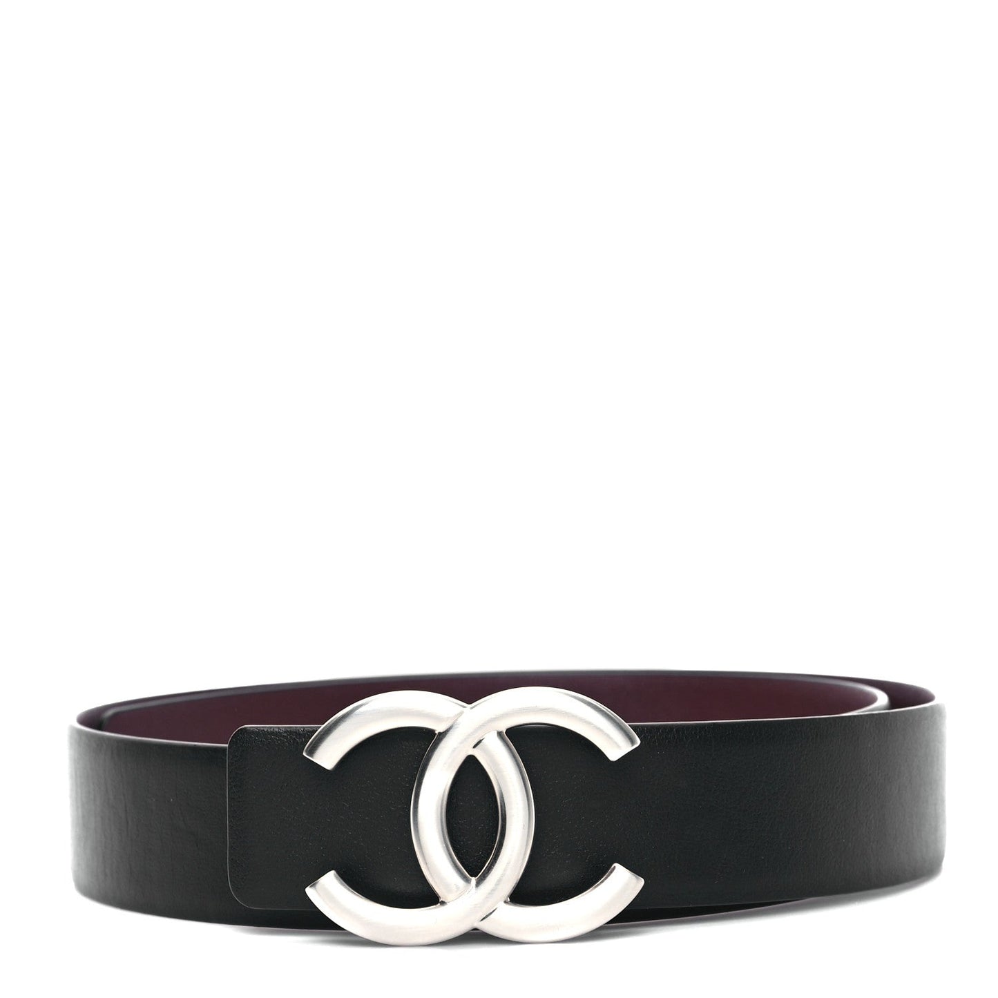 Chanel Calfskin CC Reversible Belt 70 Black Burgundy