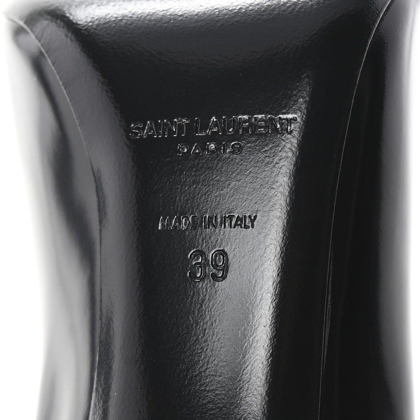Saint Laurent Patent Calfskin Teddy High Vamp 105 Pumps 39 Black