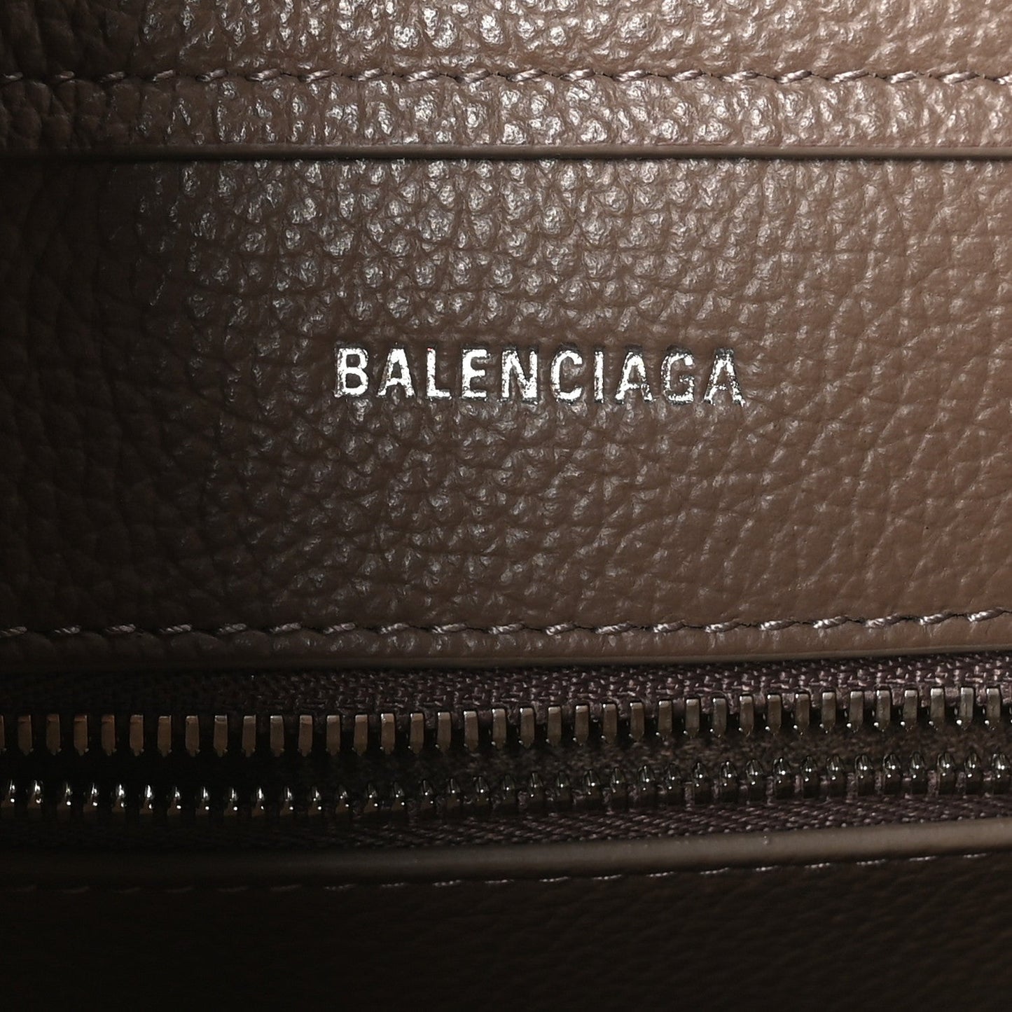 Balenciaga Grained Calfskin XS Everyday North South Shoulder Tote Bag Brown