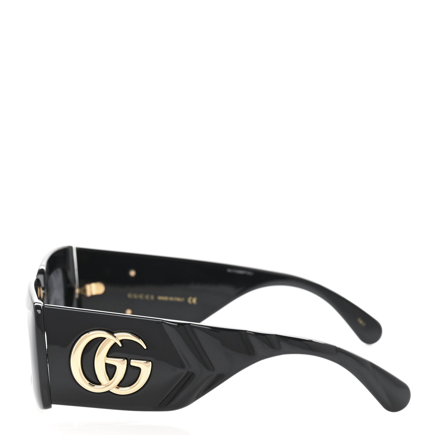 Gucci Oversized Rectangular Acetate Frame GG Marmont Logo Sunglasses GG0811S Black
