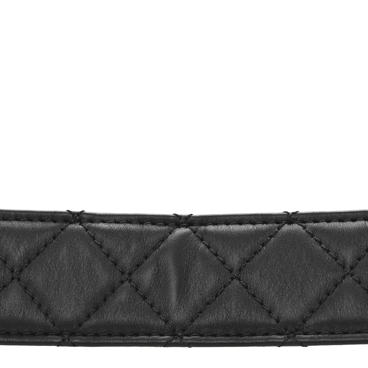 Chanel Calfskin Quilted CC Chain Belt 80 32 Black