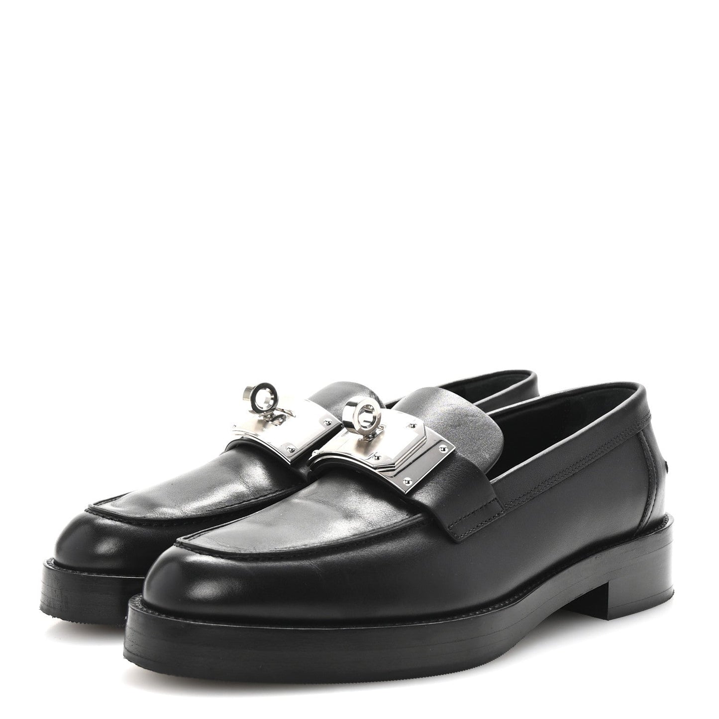 Hermes Calfskin Womens Hot Loafer 38 Black