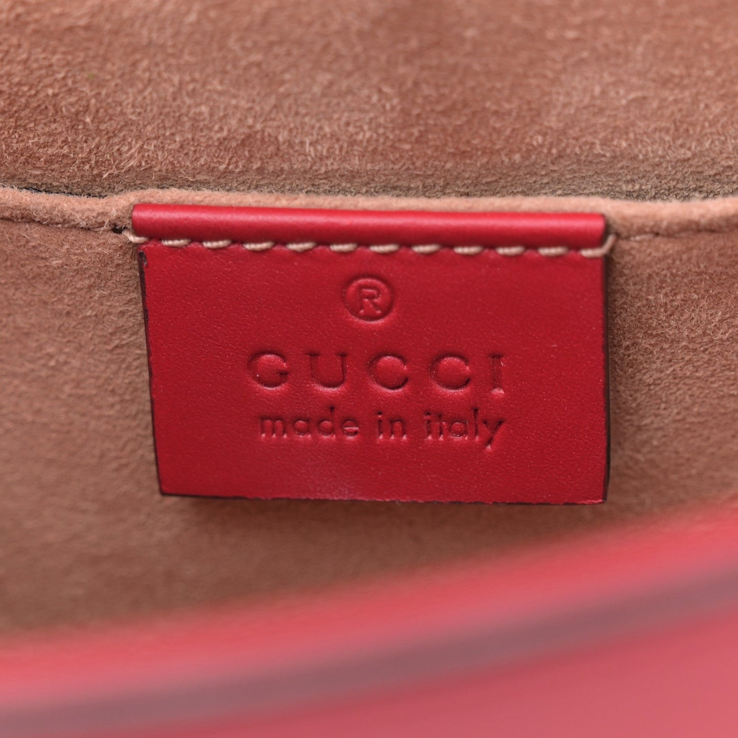 Gucci Calfskin Mini Sylvie Chain Shoulder Bag Hibiscus Red