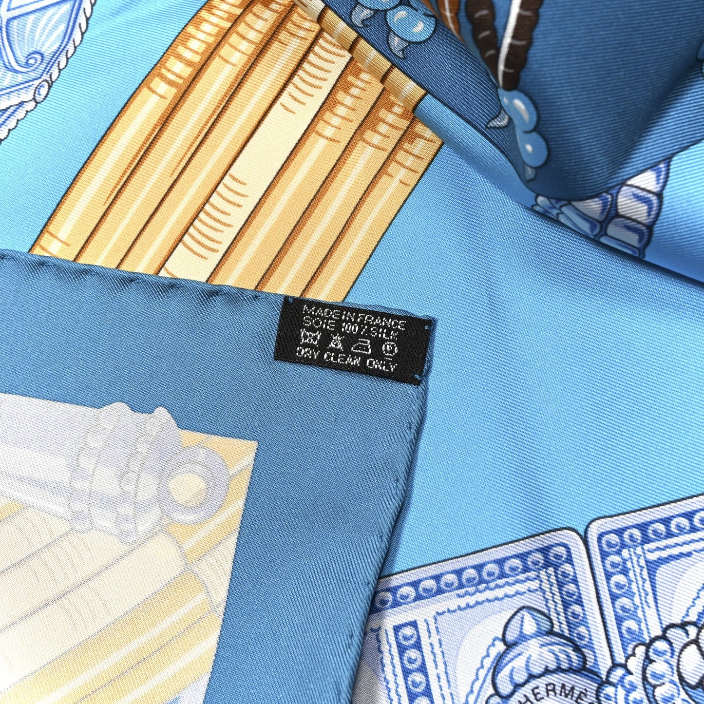 Hermes Silk Ceintures et Liens Scarf 90 Blue Orange