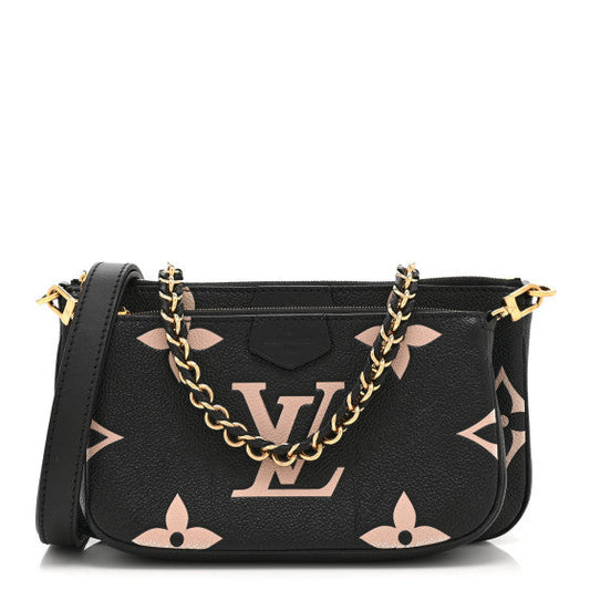 Louis Vuitton Empreinte Monogram Giant Multi Pochette Accessories Black Beige