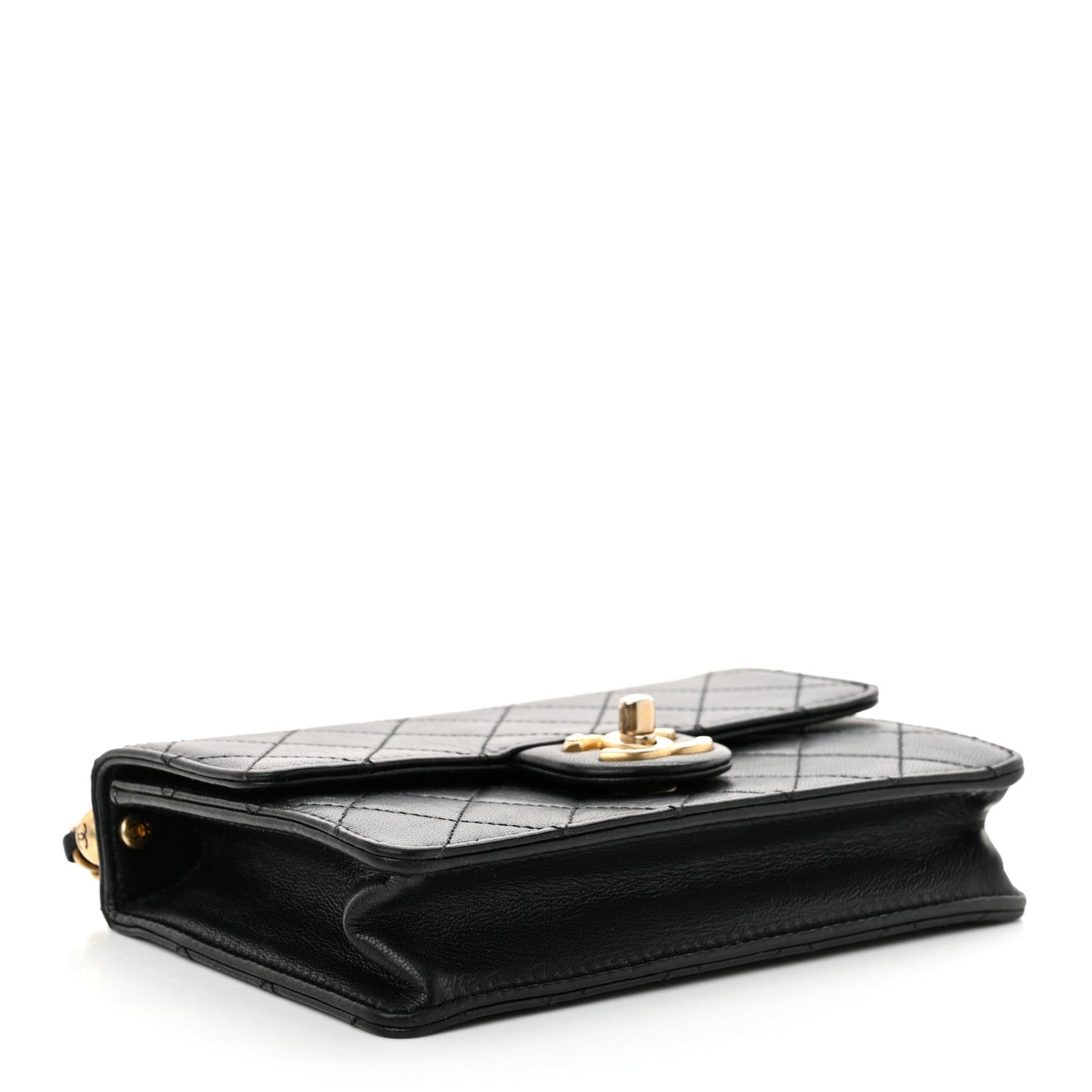 Chanel Lambskin Quilted Small Chic Pearls Flap Black