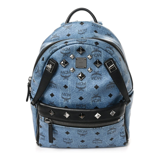 MCM MCM Visetos Studded Small Dual Stark Backpack Denim