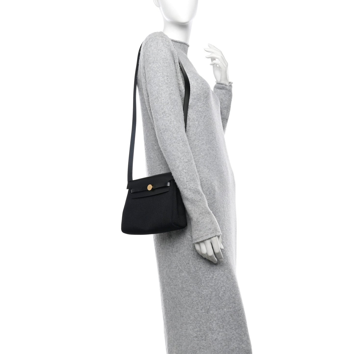 Hermes Military Toile Vache Hunter Herbag Zip Retourne 20 Black