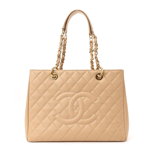 Chanel Caviar Quilted Grand Shopping Tote GST Beige Clair