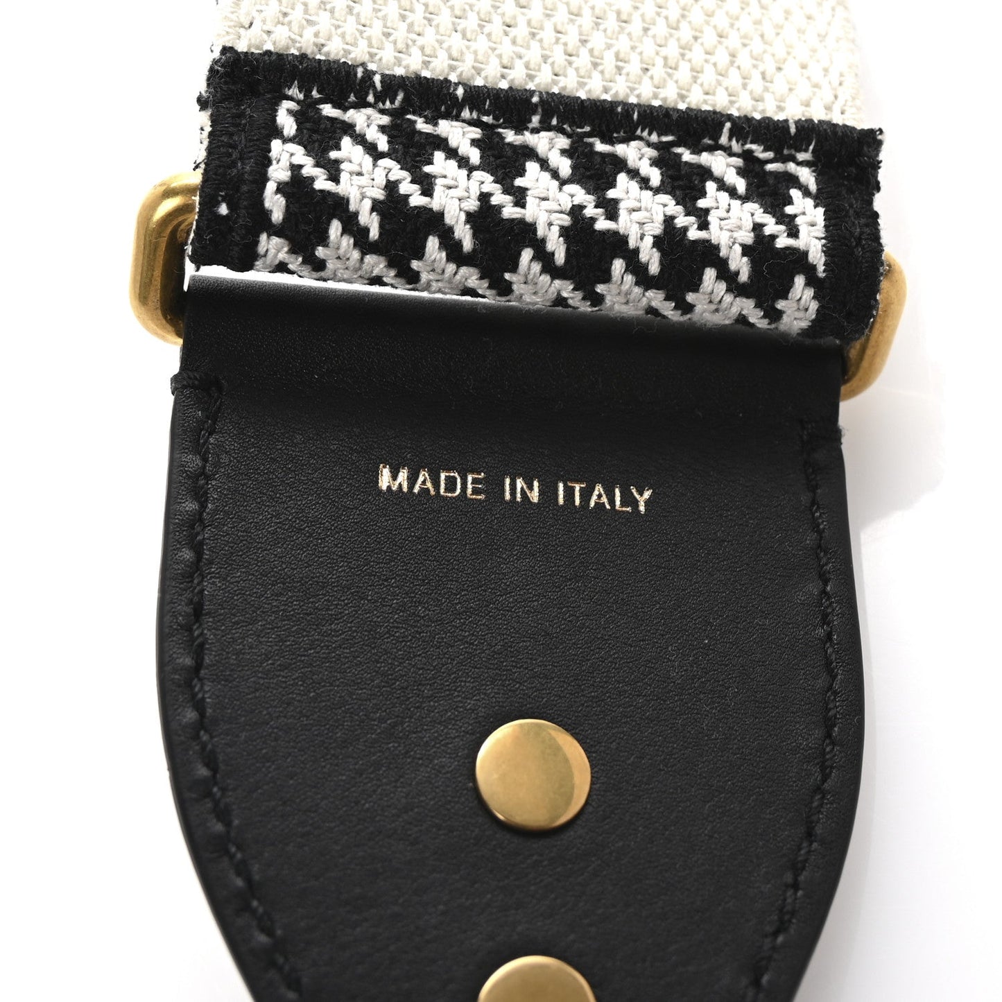 Christian Dior Canvas Houndstooth Embroidered 30 Montaigne Shoulder Strap Black White
