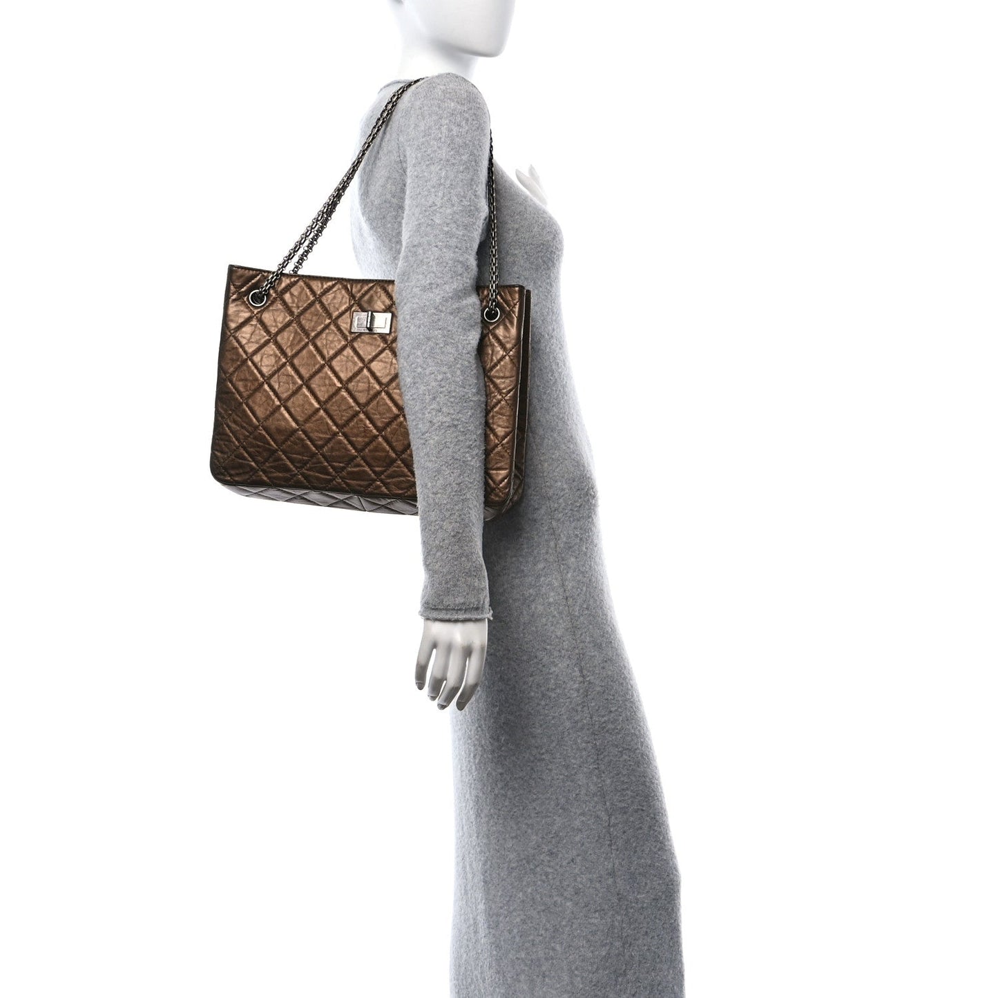 Chanel Aged Calfskin Reissue 2.55 Tote Bronze