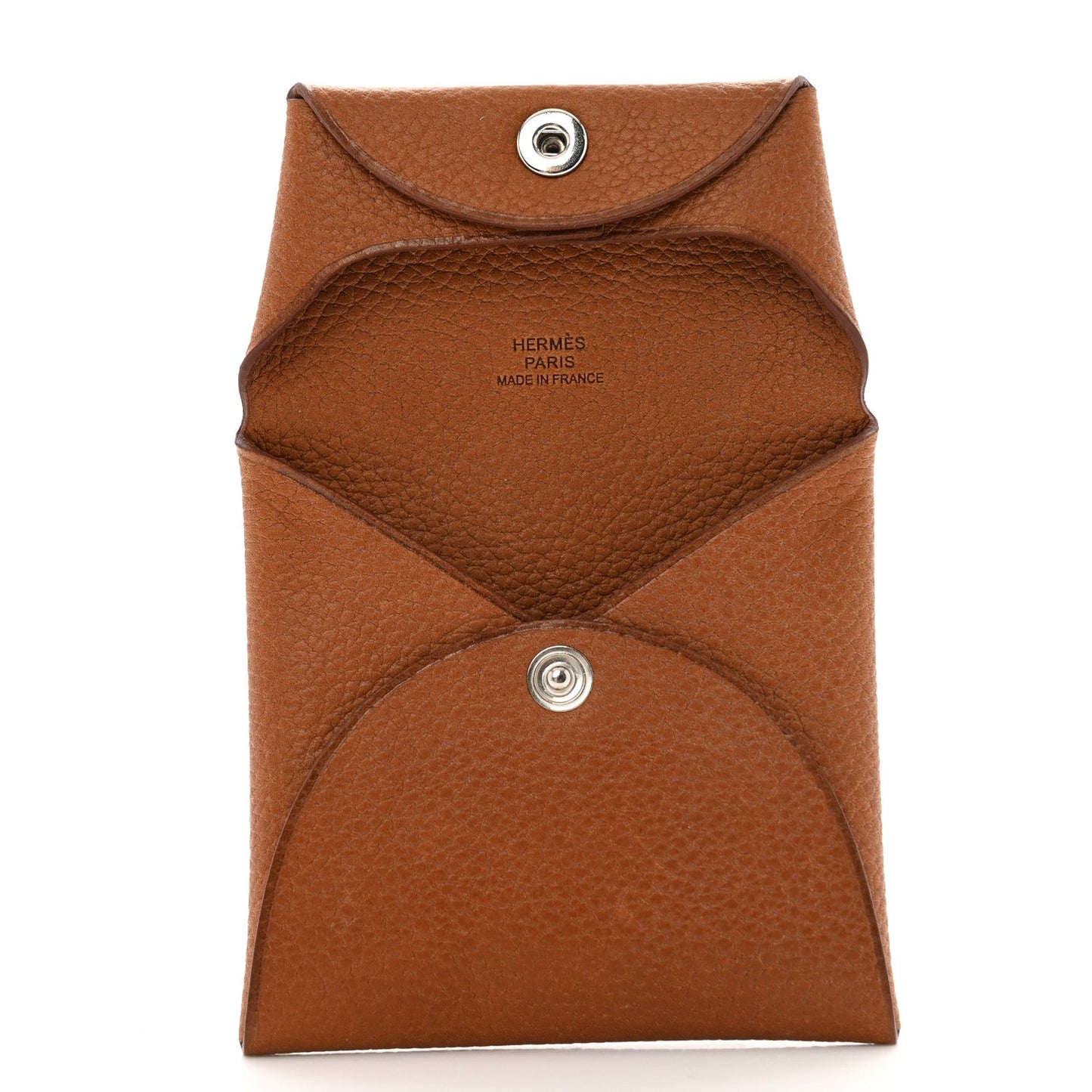 Hermes Barenia Faubourg Bastia Coin Purse Fauve