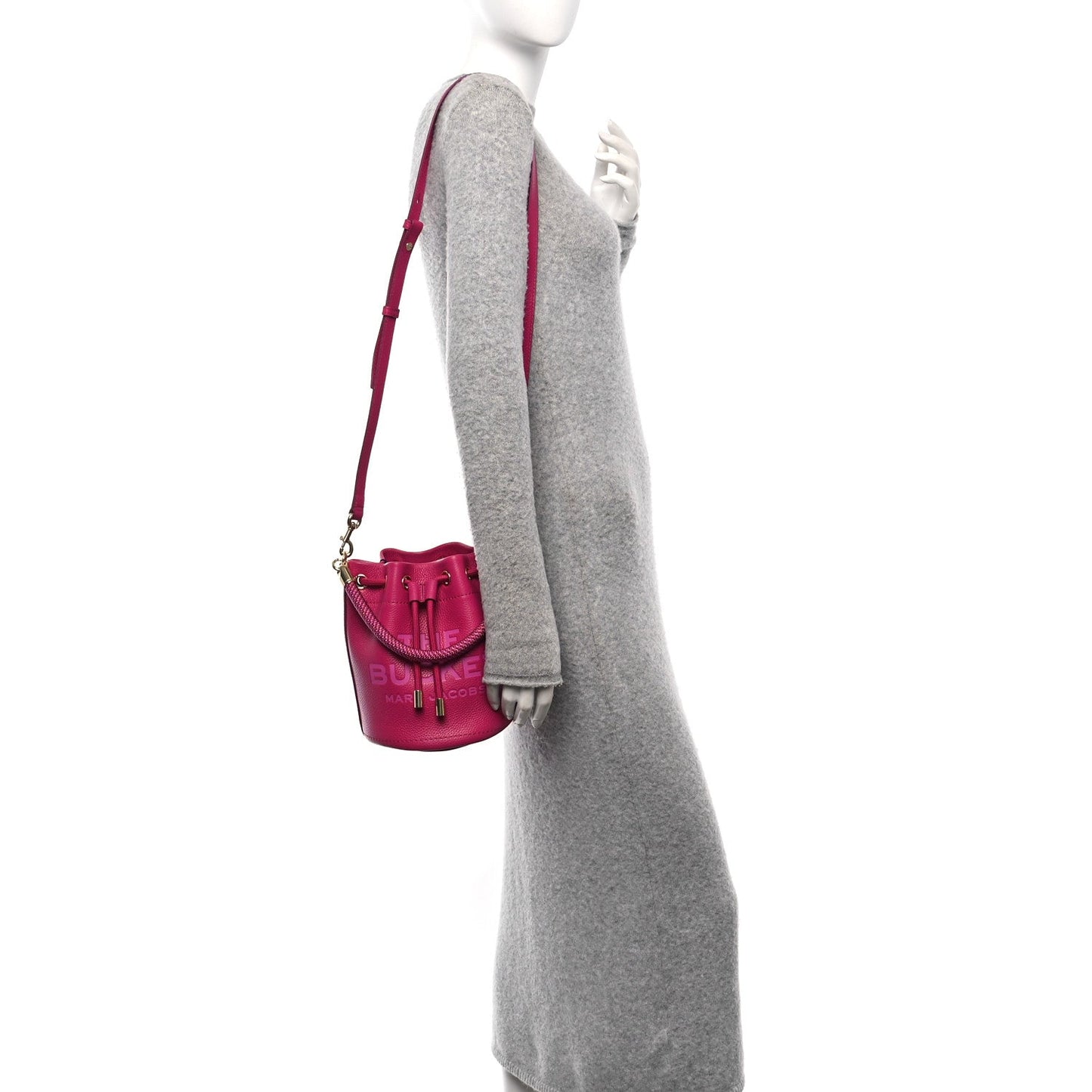 Marc Jacobs Grained Calfskin The Bucket Bag Lipstick Pink
