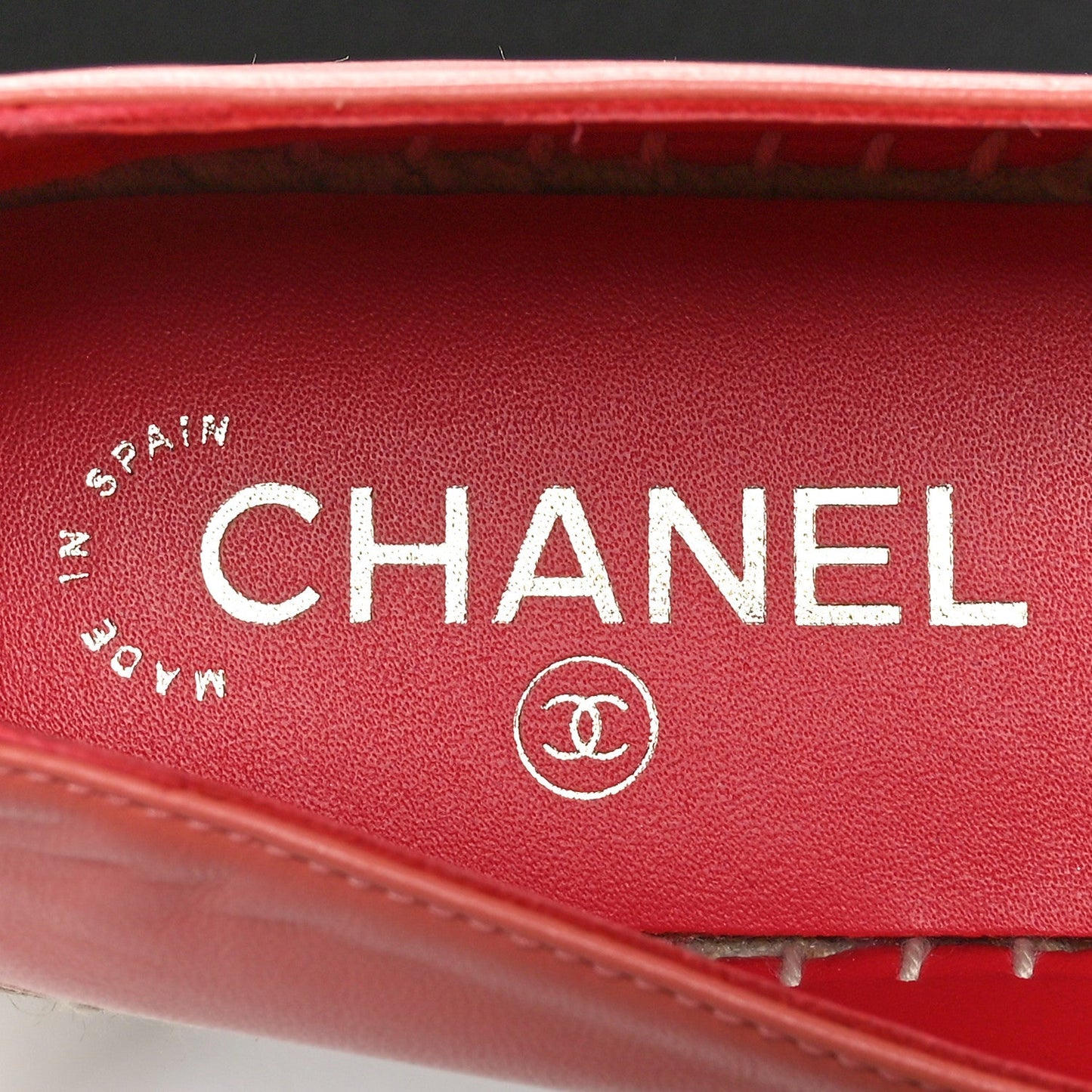 Chanel Lambskin CC Espadrilles 39 Pink Red Black