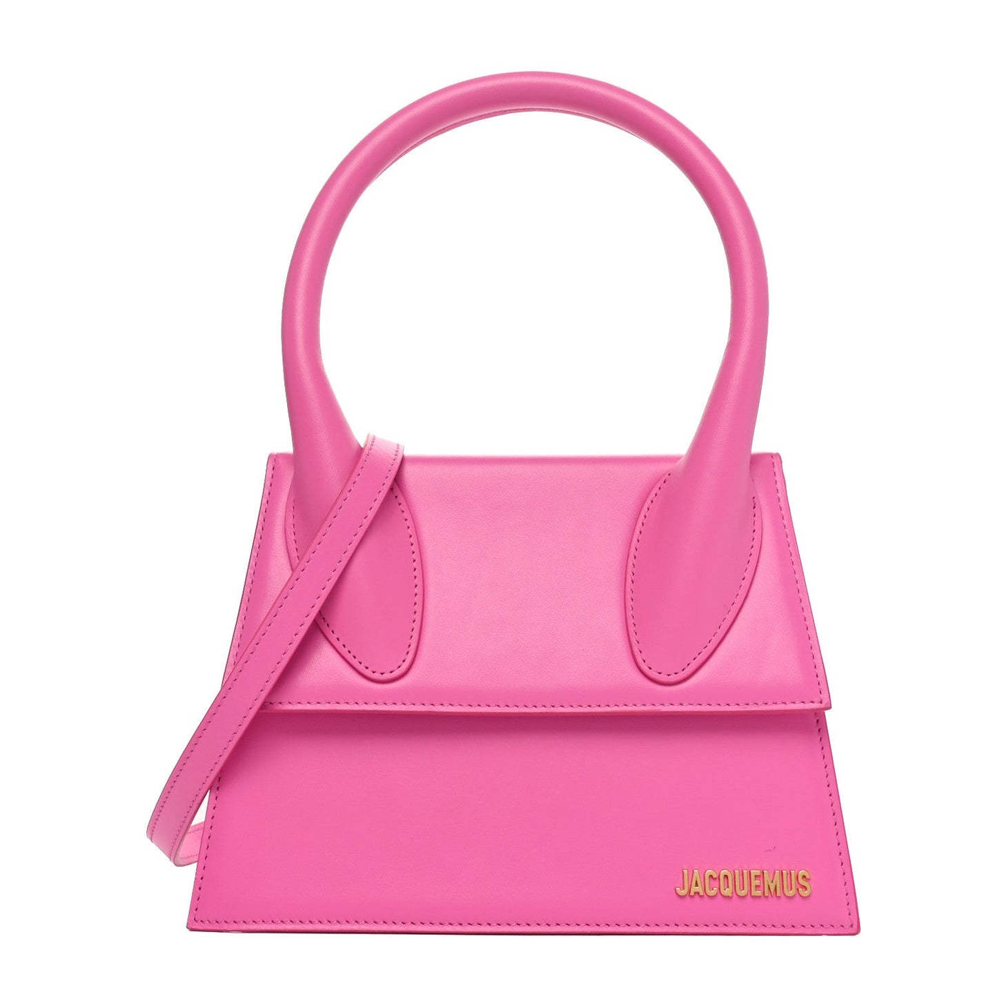 Jacquemus Smooth Calfskin Le Grand Chiquito Neon Pink