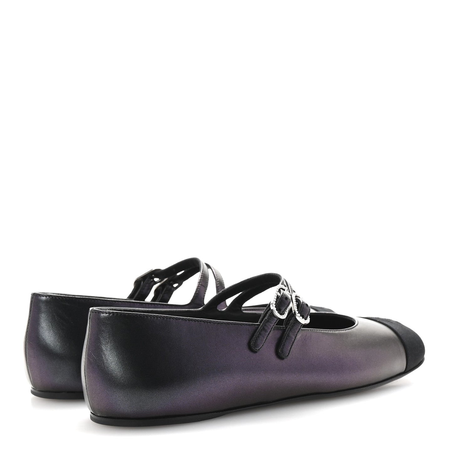 Chanel Lambskin Grosgrain Pearl Mary Jane Flats 38.5 Black