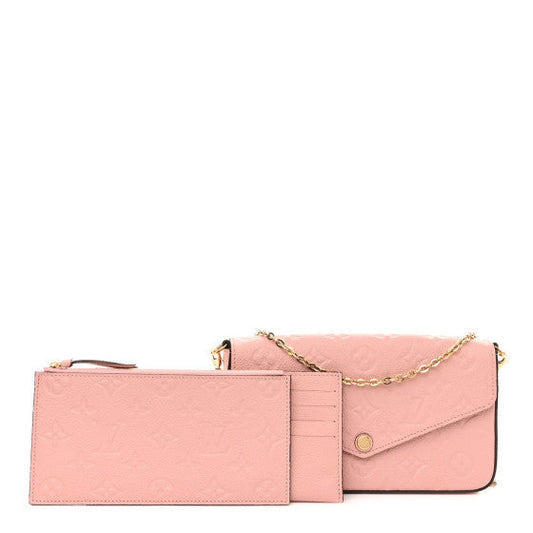 Louis Vuitton Empreinte Pochette Felicie Chain Wallet Rose Poudre Rose Poudre