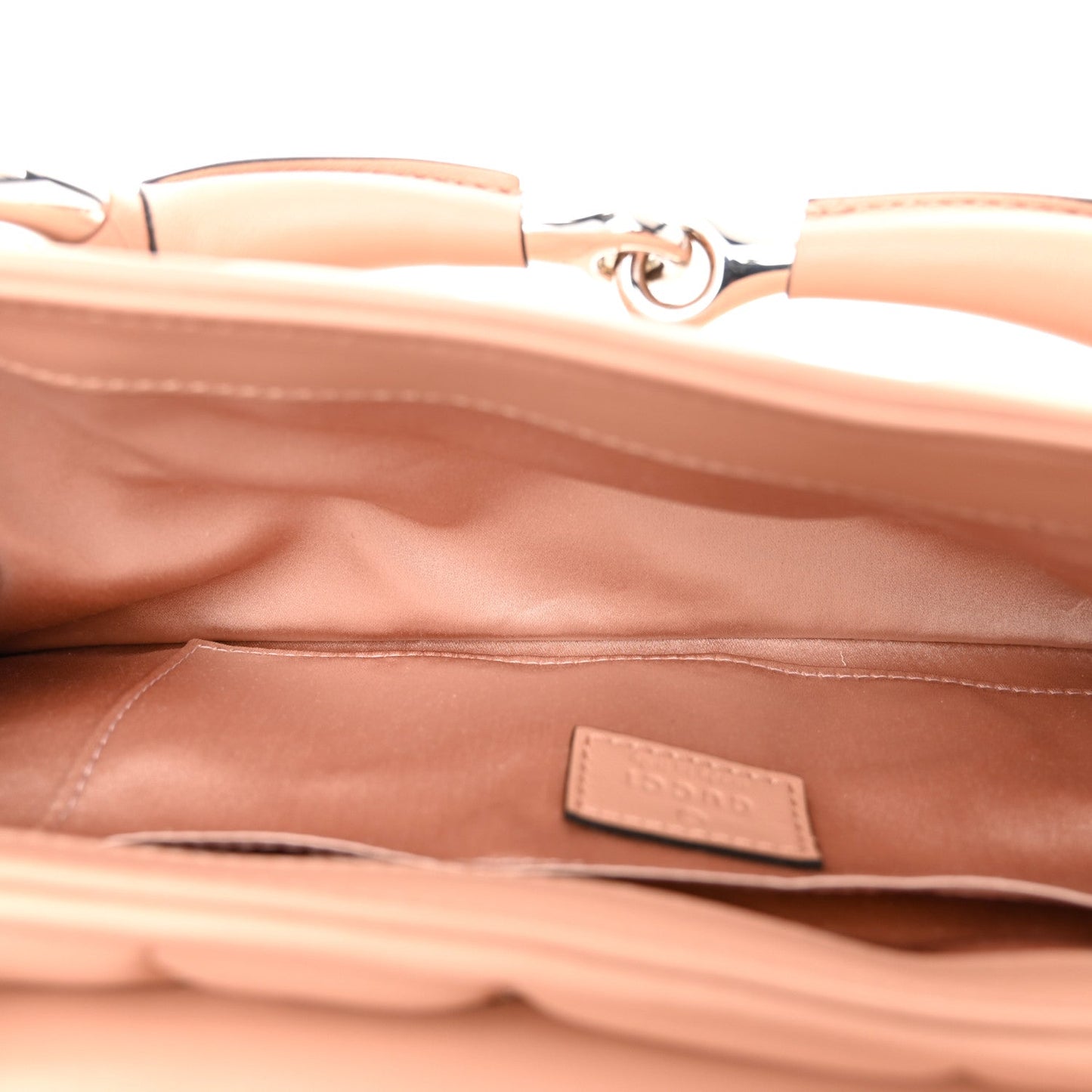 Gucci Nappa Vertical Matelasse Medium Maxi Horsebit Chain Shoulder Bag Rose Beige
