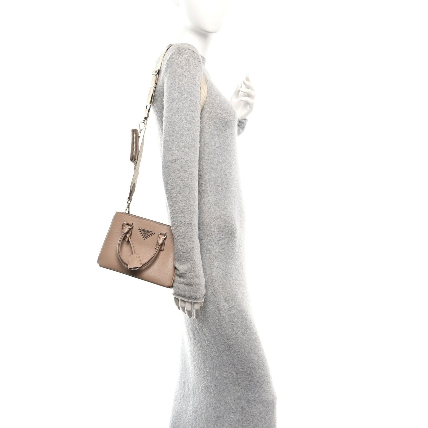 Prada Saffiano Lux Micro Galleria Shoulder Bag Cammeo