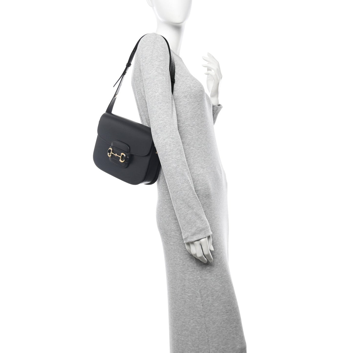 Gucci Azalea Calfskin Horsebit 1955 Shoulder Bag Black