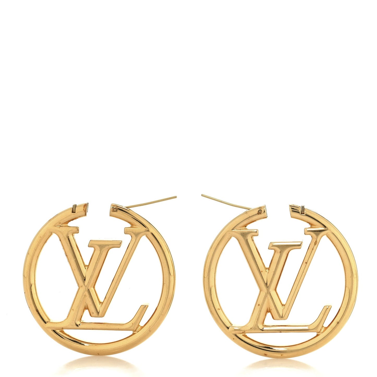 Louis Vuitton Metal Louise Hoop Earrings Gold