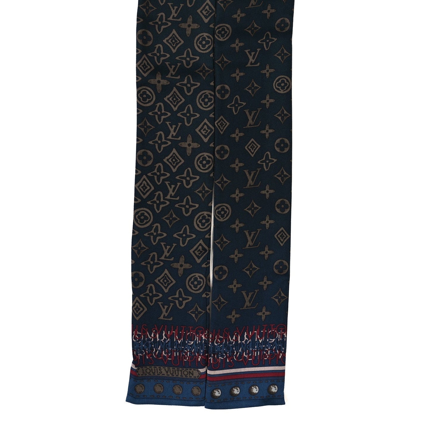 Louis Vuitton Silk Monogram Map Bandeau Petrole Blue