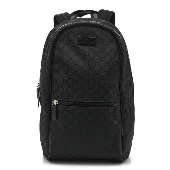 Gucci Nylon Monogram Slim Backpack Black