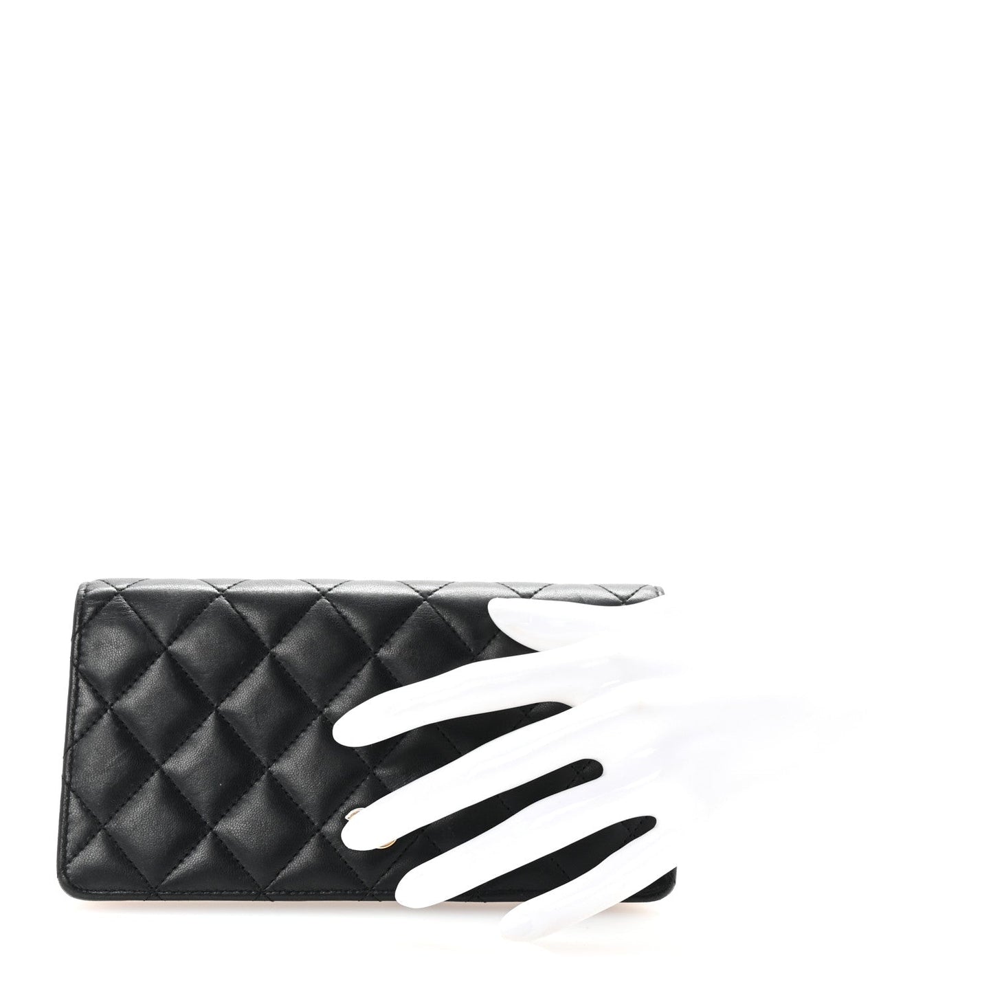 Chanel Lambskin Quilted Yen Wallet Black