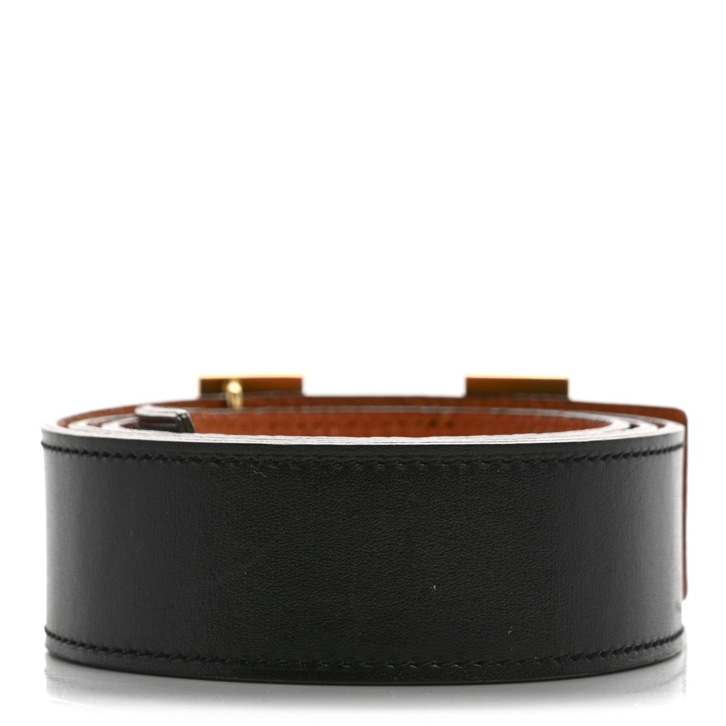 Hermes Box Togo 32mm H Belt 80 32 Black Orange